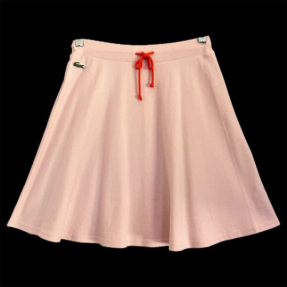 Lacoste Teens Pique Skirt Girls 14 Pink Preppy Tenniscore Logo Drawstring Waist - Picture 1 of 7